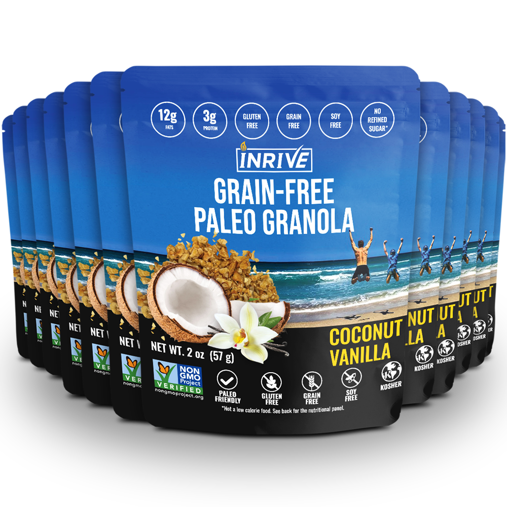 Partial Case: 24 Inrive Paleo Grain-Free, Gluten-Free Coconut Vanilla Granola 2 oz
