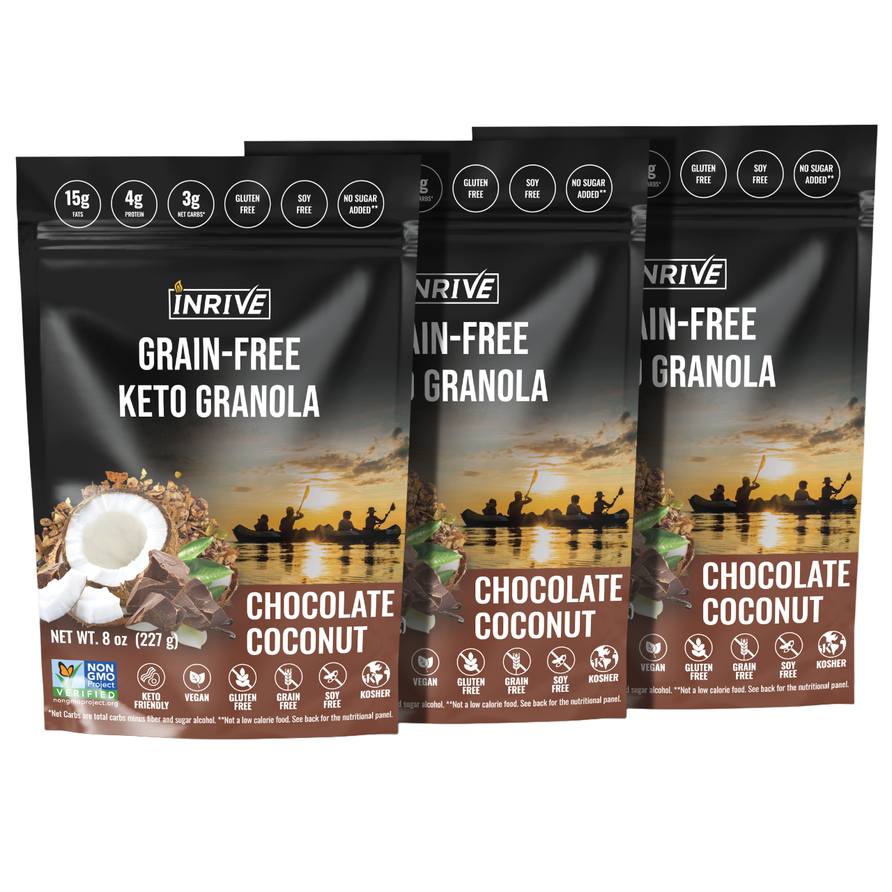Partial Case of 6: Inrive Keto Chocolate Coconut Grain-free Granola 8 oz
