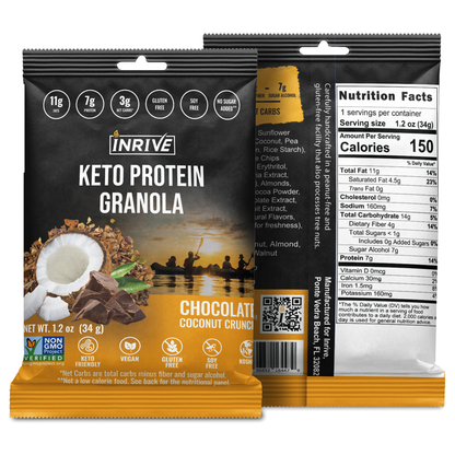 Snack Size - Inrive Keto High Protein Gluten-Free Chocolate Coconut Granola 1.2 oz