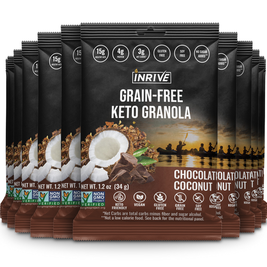 Snack Size - Inrive Keto Grain-Free, Gluten-Free Chocolate Coconut Granola 1.2 oz