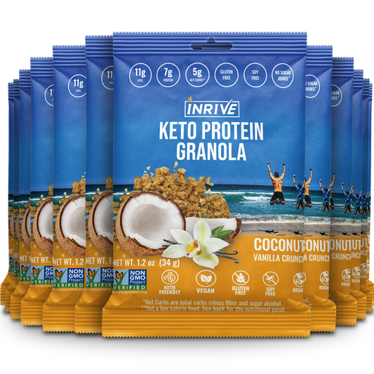 Snack Size -  Inrive Keto High-Protein Coconut Vanilla Gluten-free Granola 1.2 oz