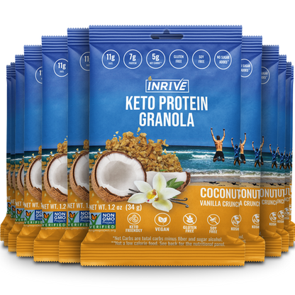 Partial Case: 24 Inrive Keto High-Protein Coconut Vanilla Gluten-free Granola 1.2 oz