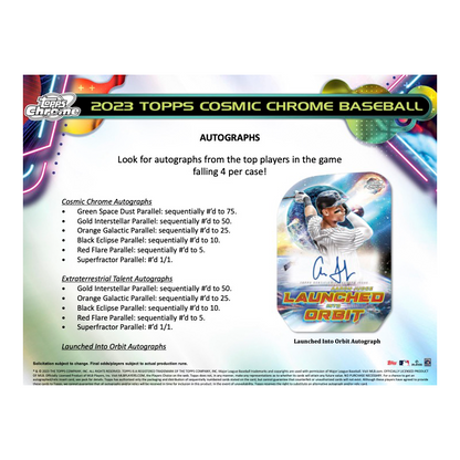 2023 Topps Cosmic Chrome Baseball Hobby 12 Box Case
