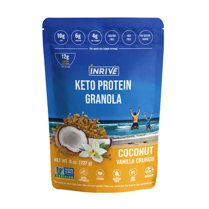 Partial Case of 6: Inrive Keto High-Protein Vanilla Coconut Gluten-free Granola 8 oz