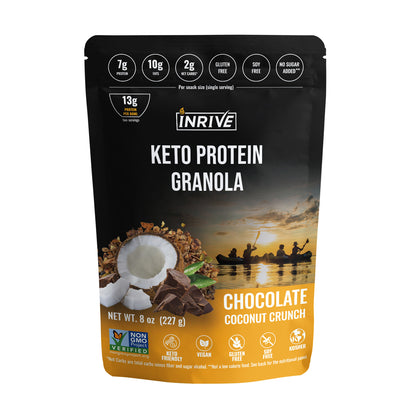 Partial Case of 6: Inrive Keto High-Protein Chocolate Coconut Gluten-free Granola 8 oz