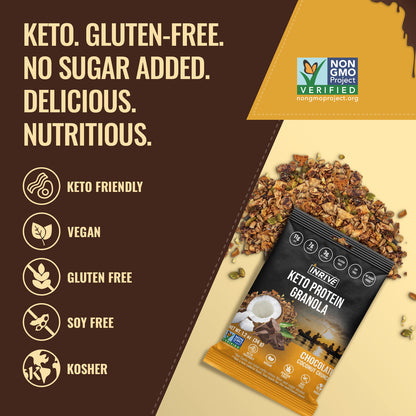 Snack Size - Inrive Keto High Protein Gluten-Free Chocolate Coconut Granola 1.2 oz